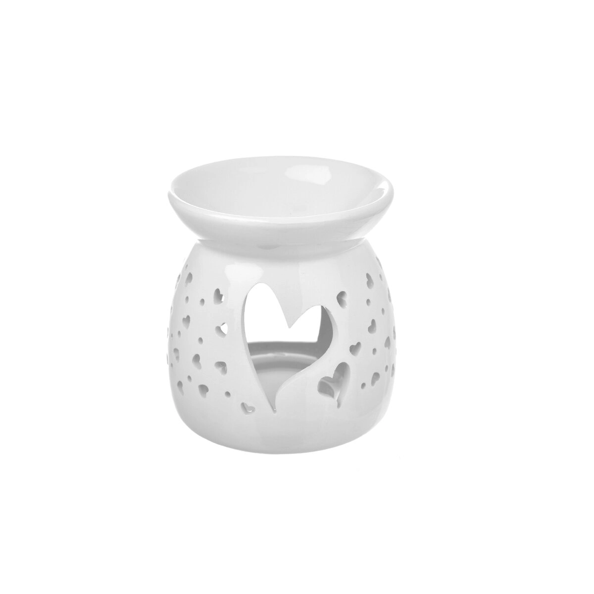 E-shop Porcelánová aromalampa s motívom srdca biela