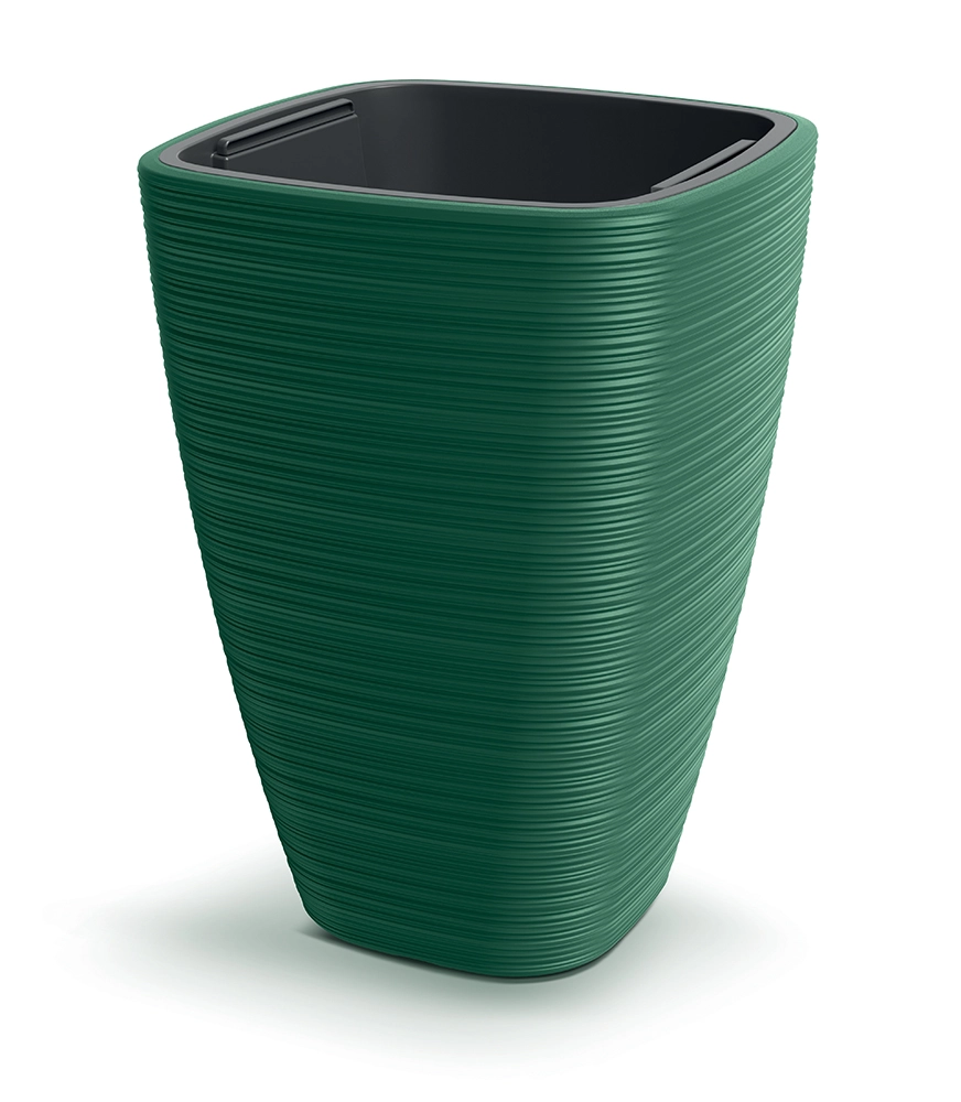 E-shop Prosperplast Plastový kvetináč Venas Square tmavozelený, 38,8 cm