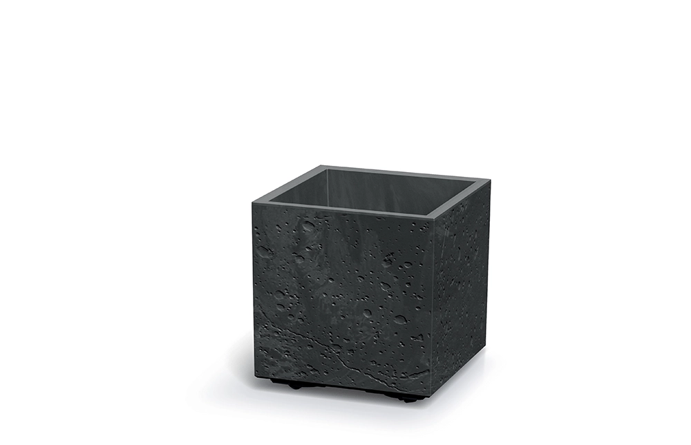 Prosperplast Kvetináč SIERRA SQUARE beton effect 38,5 cm čierny
