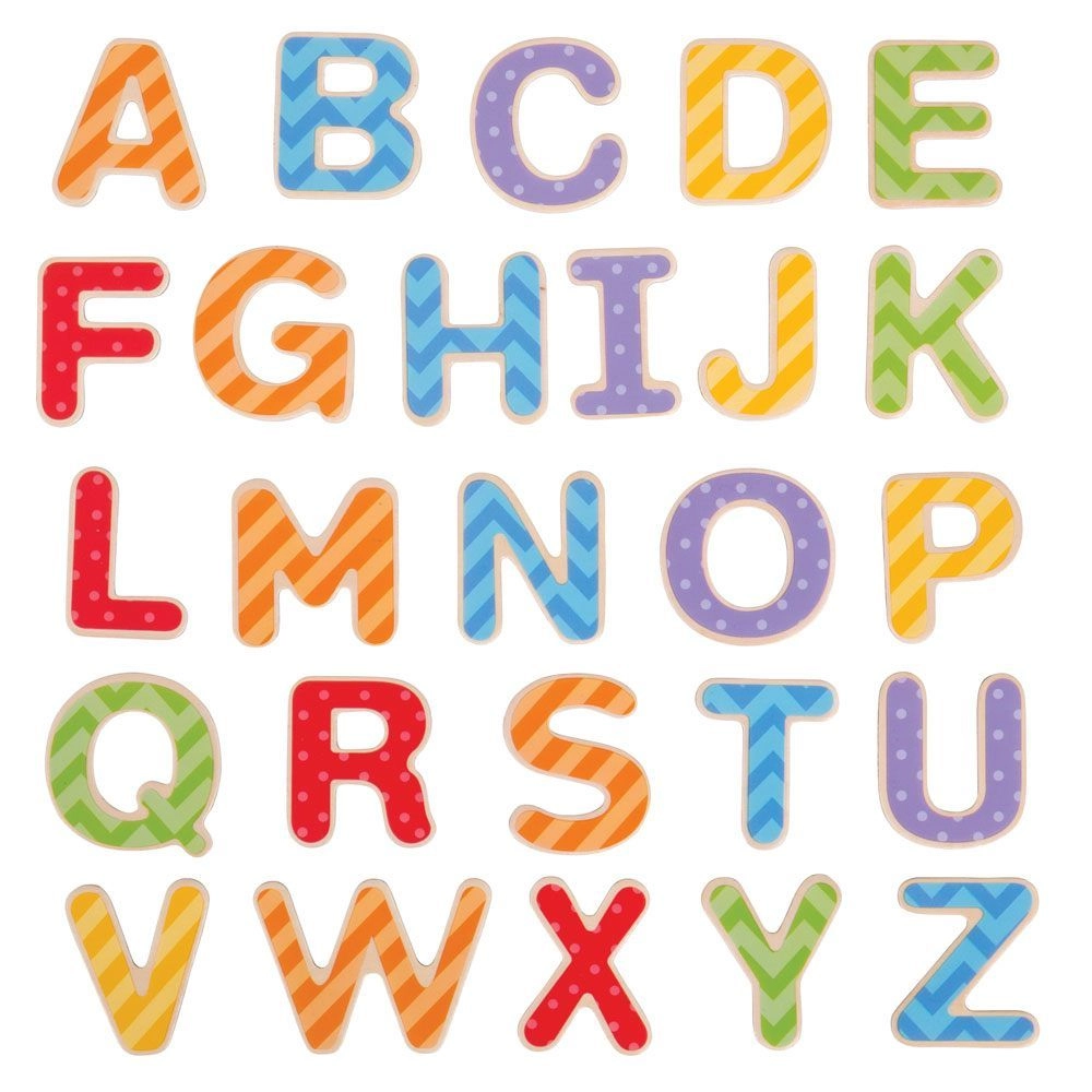 E-shop Bigjigs Toys magnetická farebná abeceda veľké
