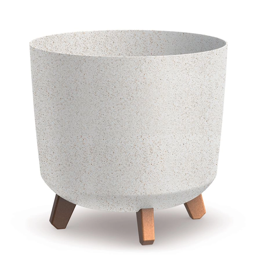 E-shop PROSPERPLAST Kvetináč GRACIA TUBUS ECO WOOD biely 29,8cm