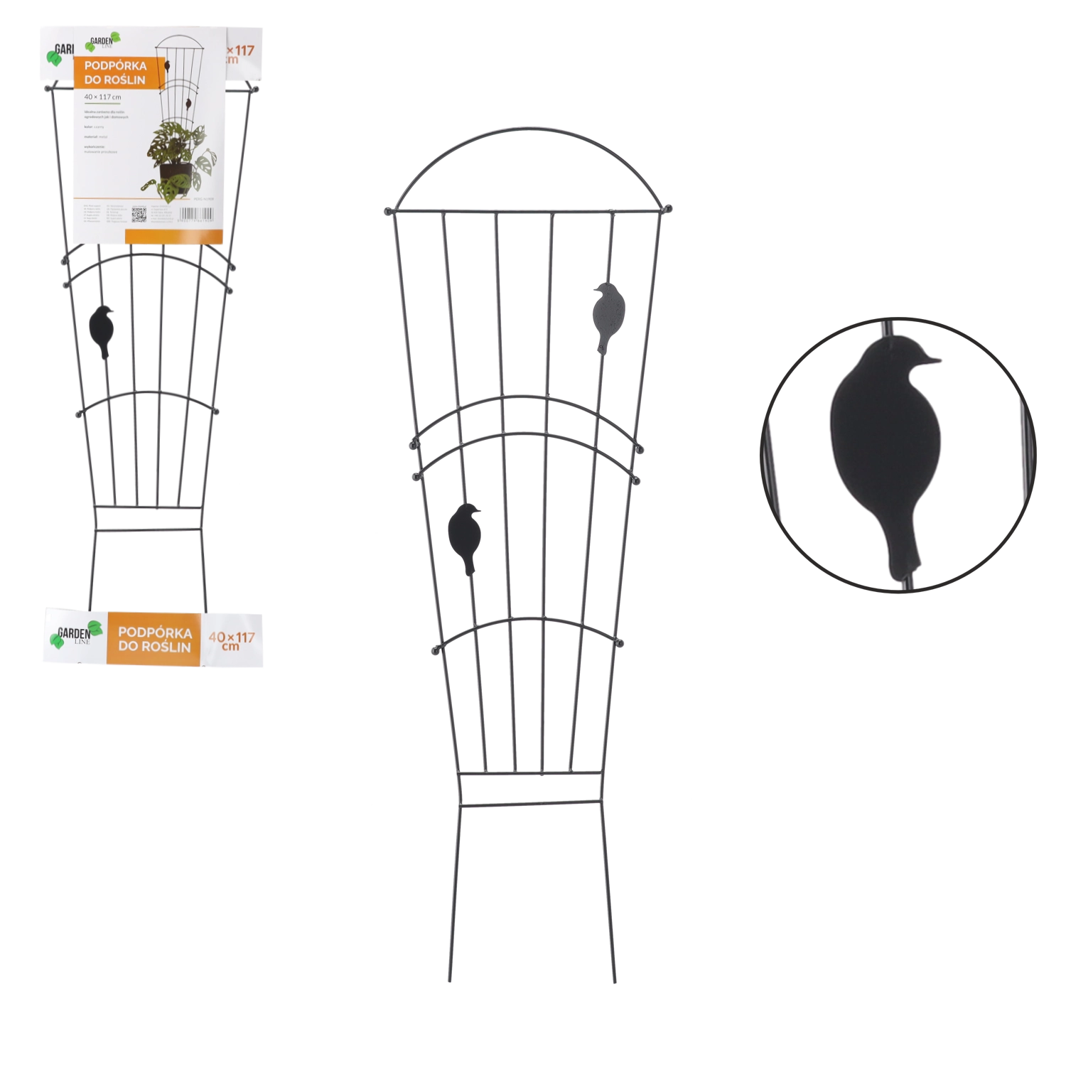 Mriežka a opora pre popínavé rastliny 40 × 117 cm čierna