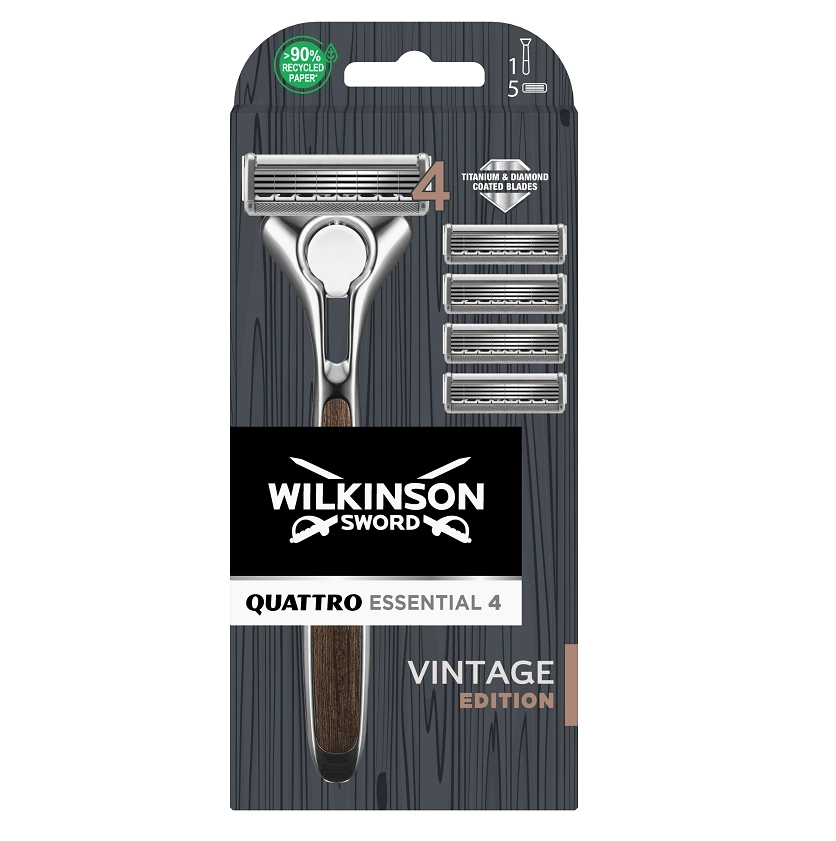 E-shop Wilkinson Sword Quattro Essential 4 Vintage Edition+ 4 ks hlavic