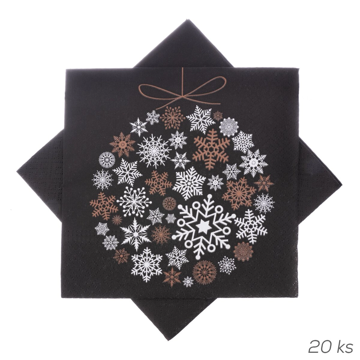 E-shop Papierové obrúsky Baňka čierne 33 × 33 cm 20 ks