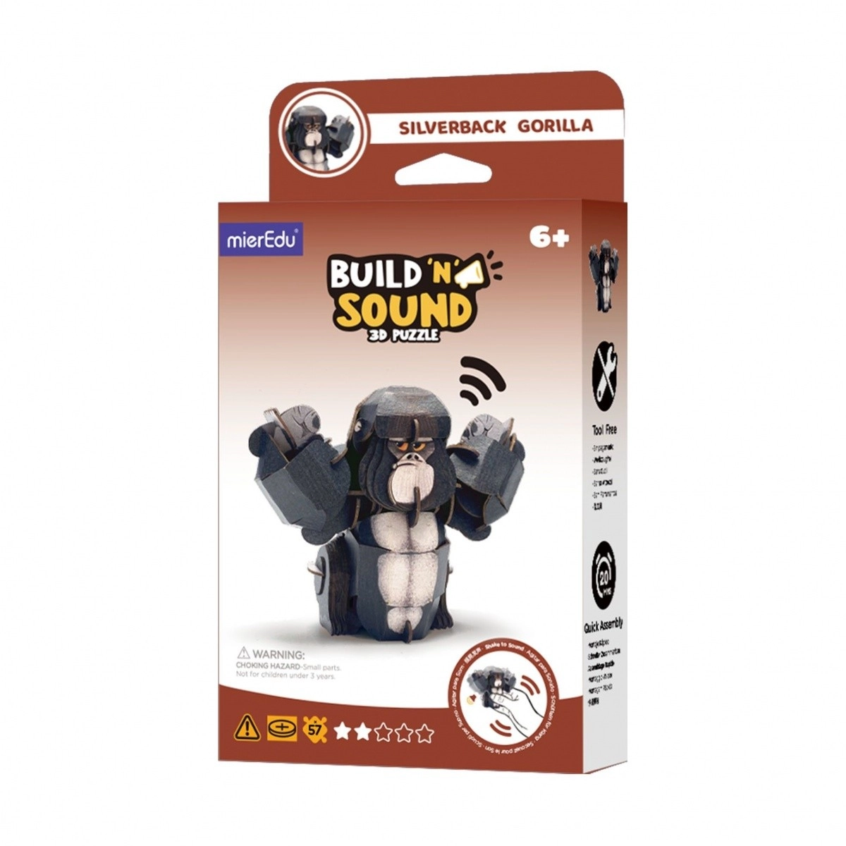 E-shop 3D puzzle MierEdu Postav a počúvaj – gorila