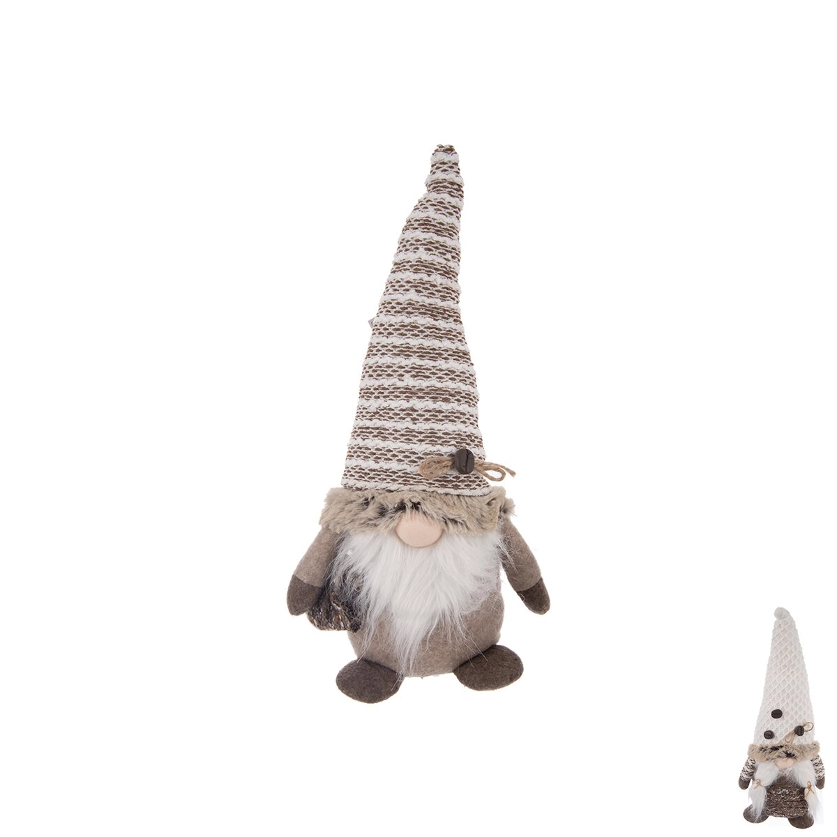 E-shop Škriatok s LED osvetlením z polyesteru, hnedý 36 cm (2 varianty)