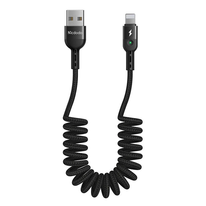 E-shop Mcdodo CA-6410 USB na Lightning, Mcdodo CA-6410, pružinový, 1,8m, černý