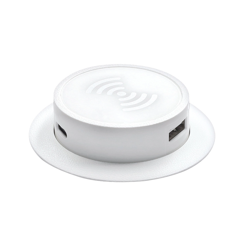 Solight výsuvná bezdrôtová nabíjačka Qi 15 W s USB-A a USB-C PD 20 W, biela