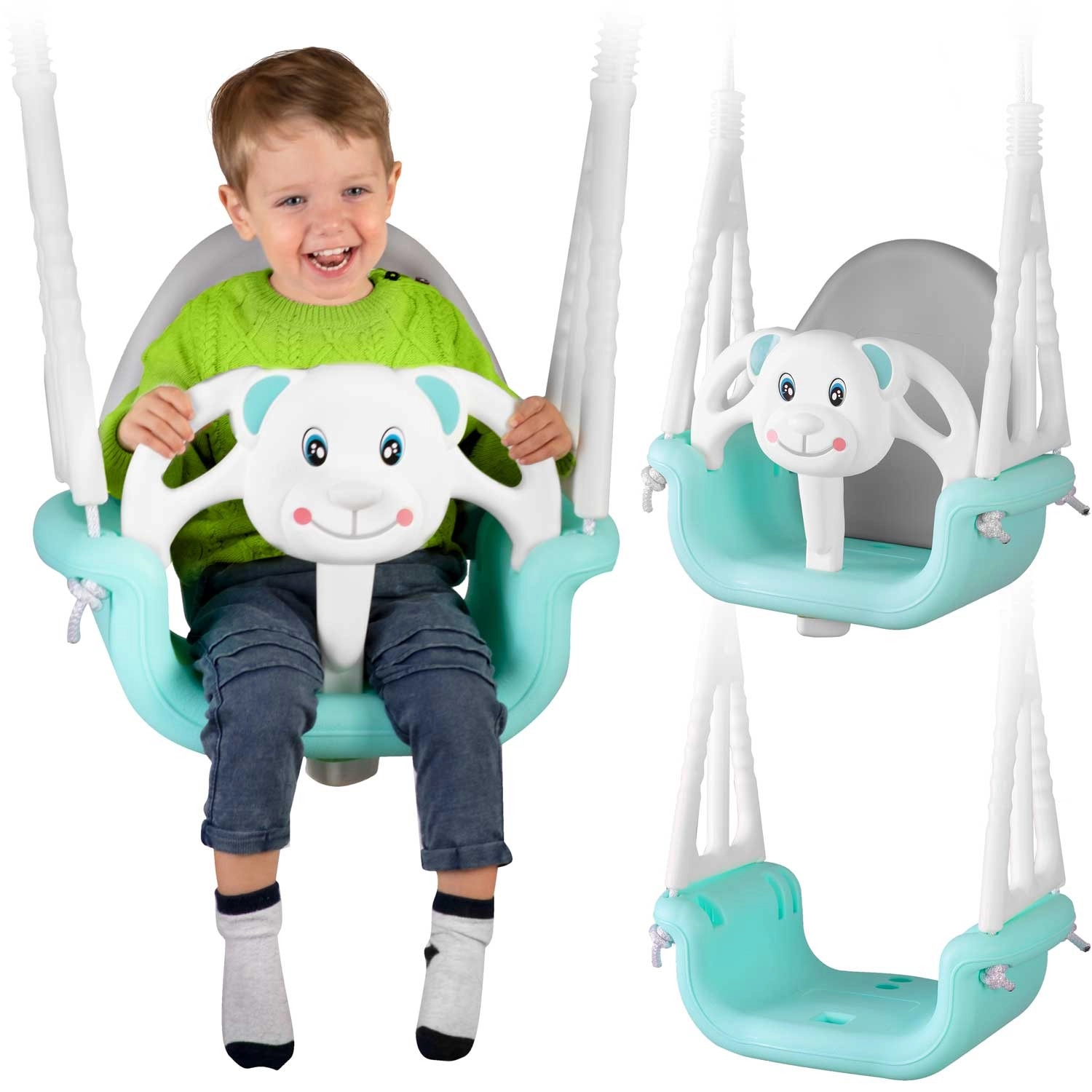 E-shop Ricokids Detská hojdačka sloník 3v1 tyrkysová