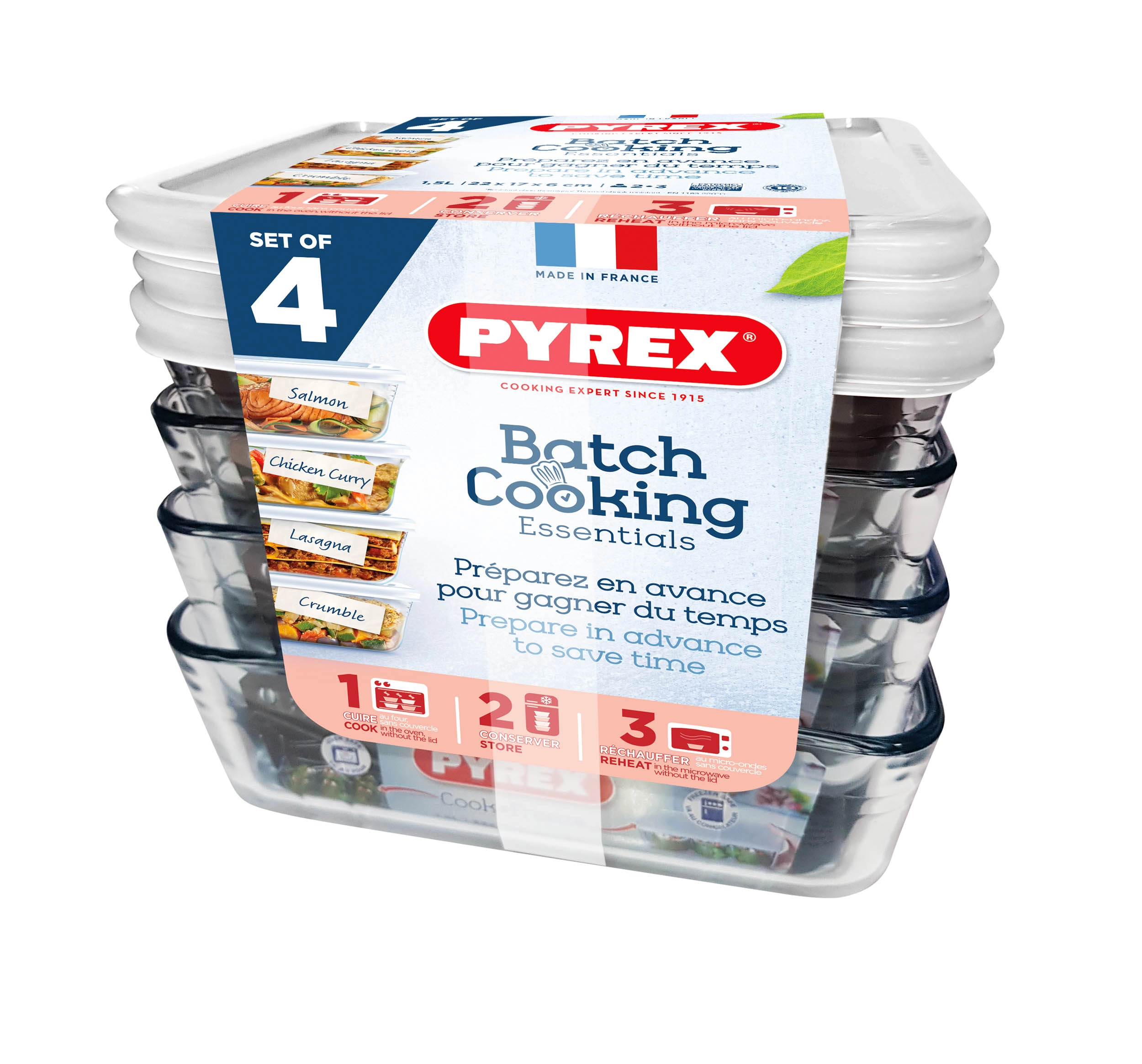 E-shop Pyrex 913S271/7644 Sada dóz 4 ks 1,5 l