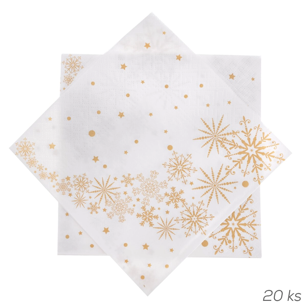 E-shop Papierové obrúsky so zlatými hviezdami 33 × 33 cm, 20 ks