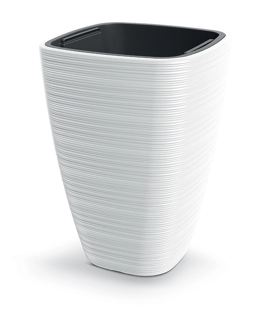E-shop Prosperplast Plastový kvetináč Venas Square biely, 28,9 cm