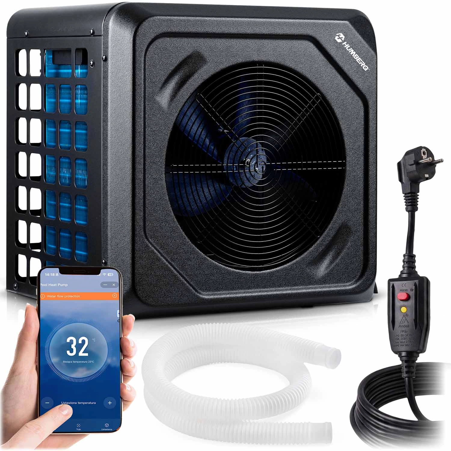 Tepelné čerpadlo pre bazény 5 kW HUMBERG HM-910 s Wi‑Fi