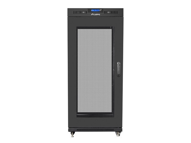 Stojanová rack skriňa 19 27U čierna s perforovanými dverami a LCD