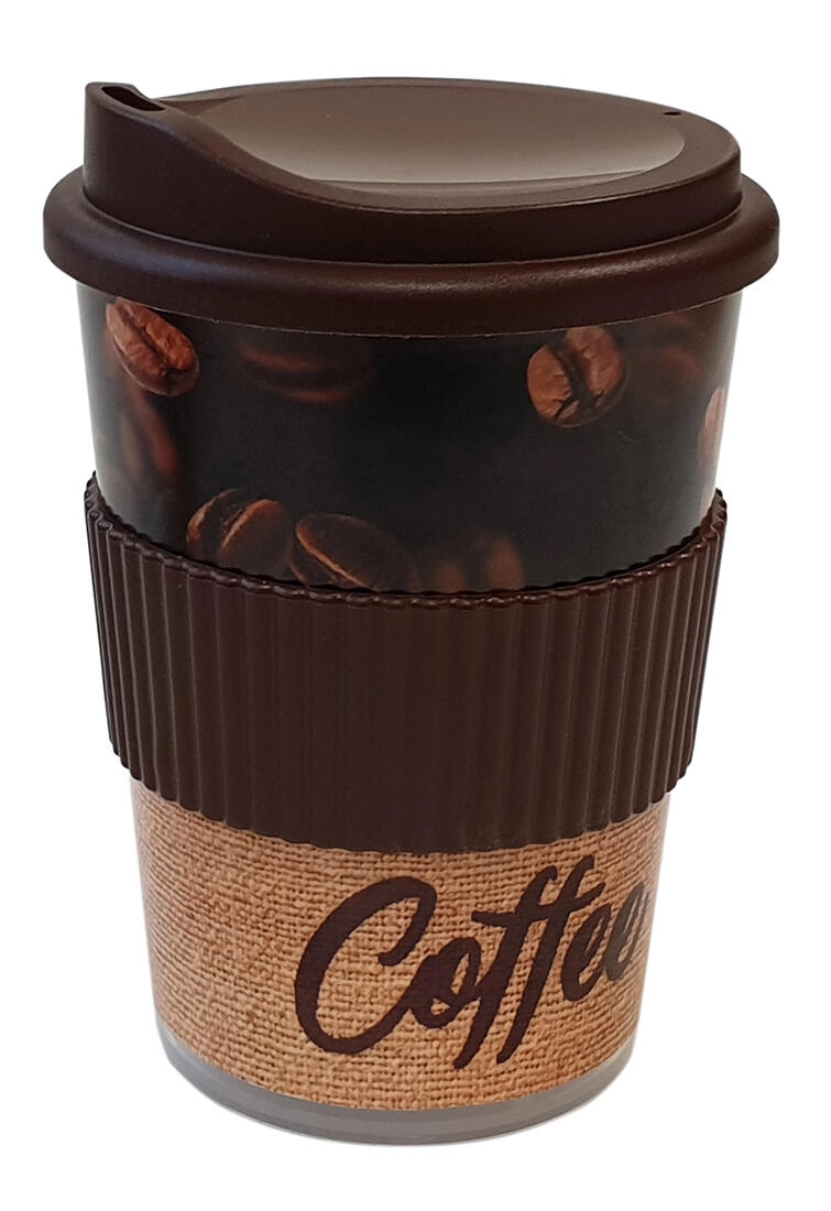 E-shop Téglik s náustkom s manžetou plastový EKOLINE COFFEE 250 ml