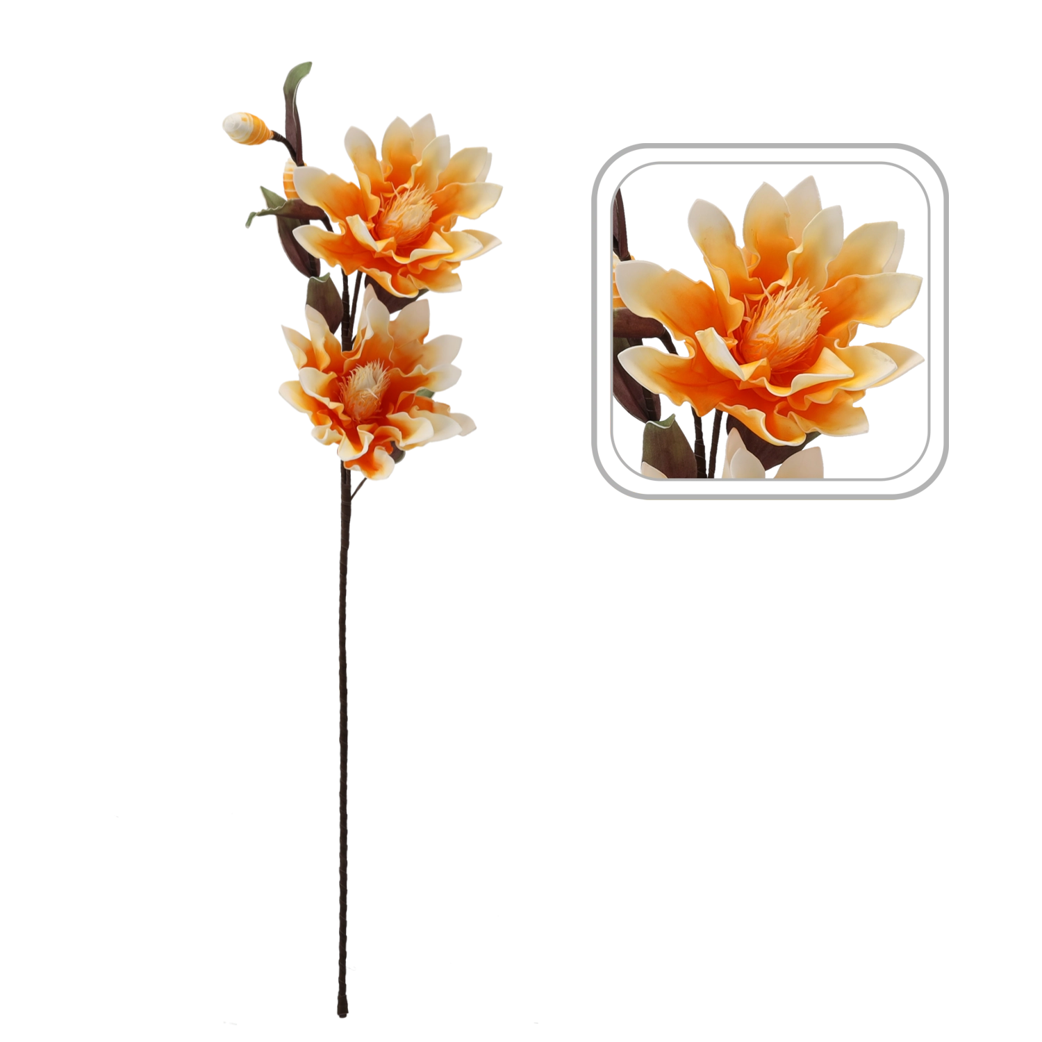 E-shop Dekoratívny umelý kvet 111 cm oranžový