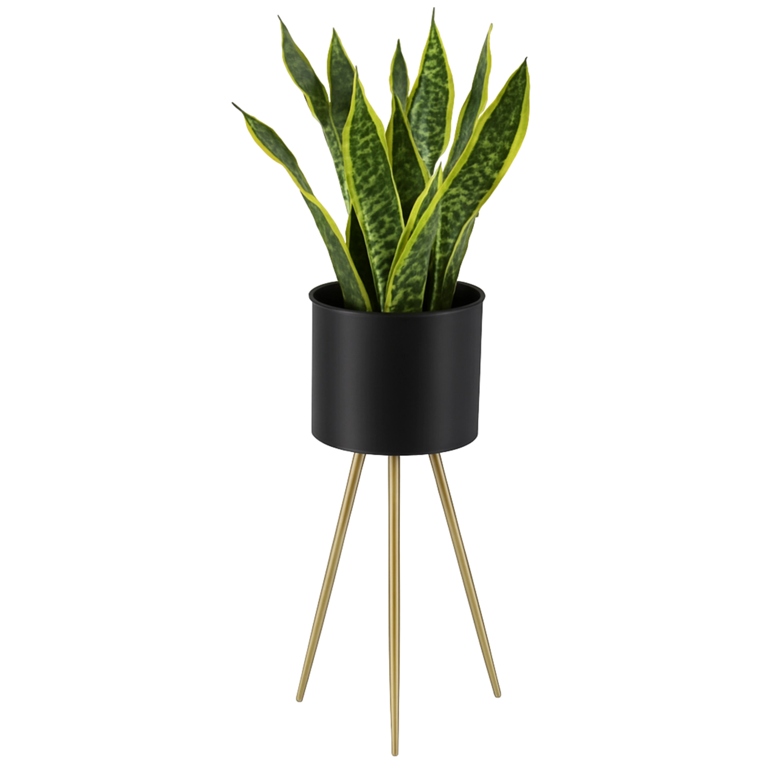 Elegantný kovový stojan na kvety 60 cm, čierny so zlatými nožičkami