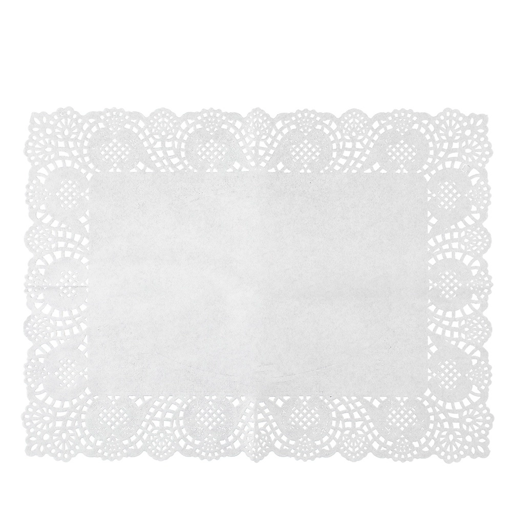 E-shop Biele papierové obdĺžnikové podložky pod zákusky 40 × 30 cm (8 ks)