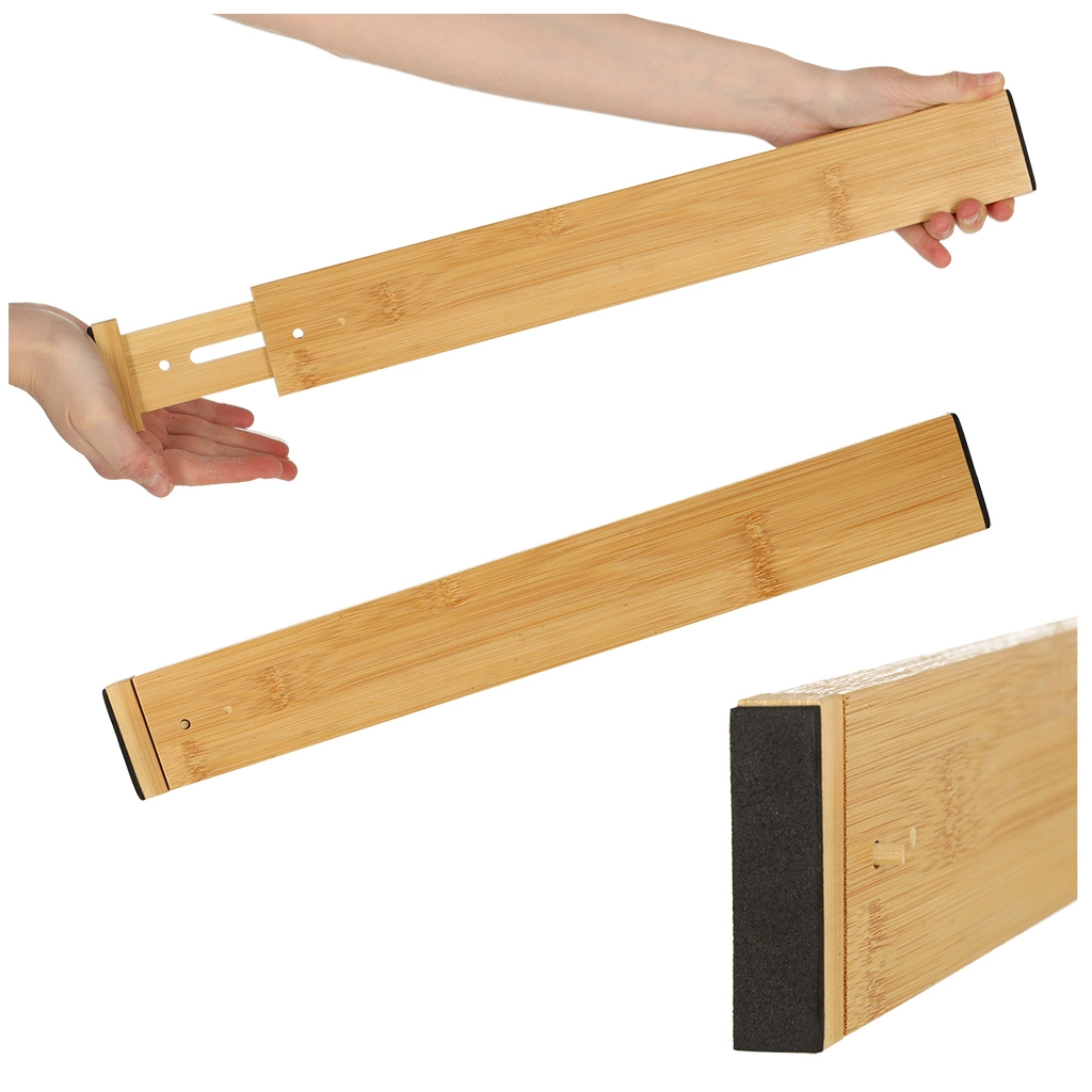 E-shop Bambusový organizér do zásuvky nastaviteľný 56x6cm