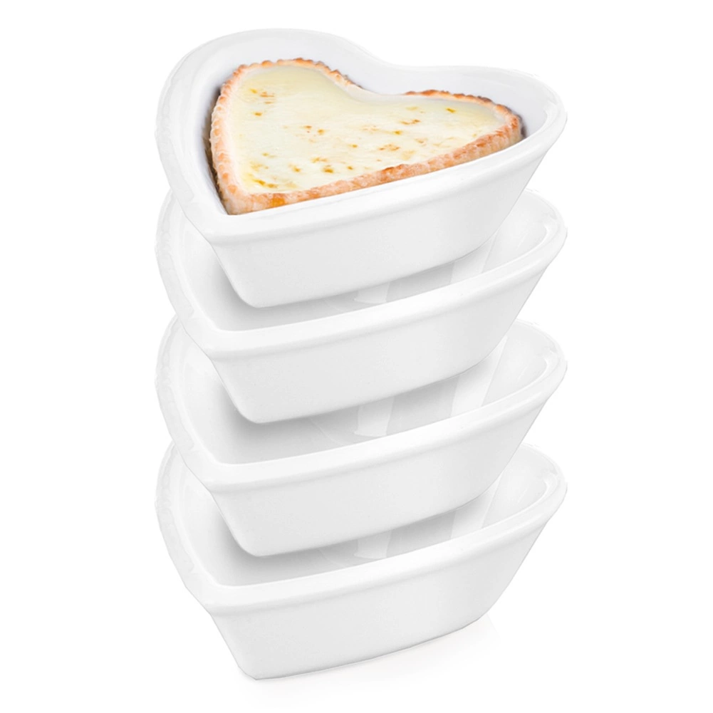 Porcelánové srdcové misky na predjedlá 7,5 cm, 35 ml, 4 ks