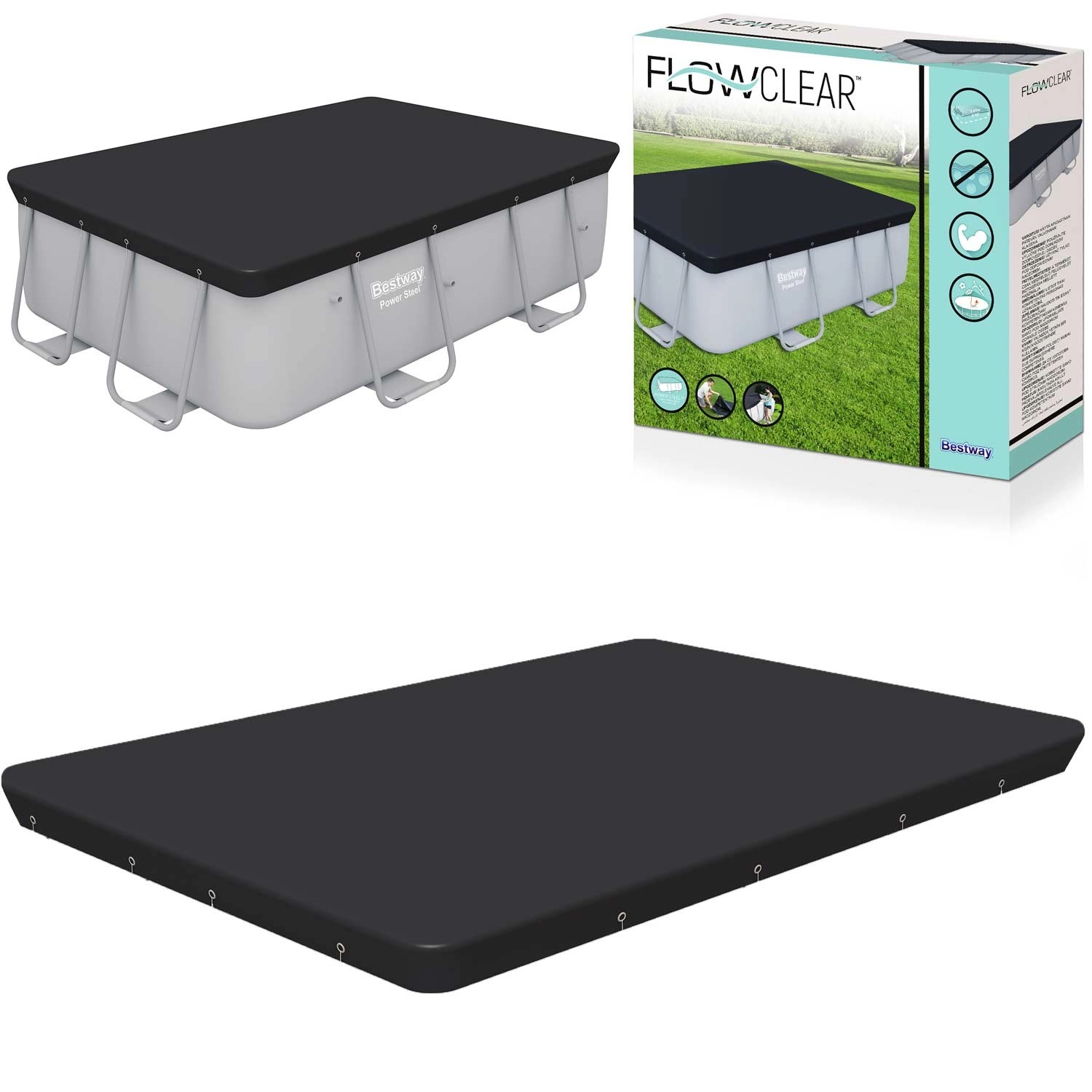E-shop Bestway Krycia plachta na bazén s konštrukciou 2,82 x 1,96 m 58442