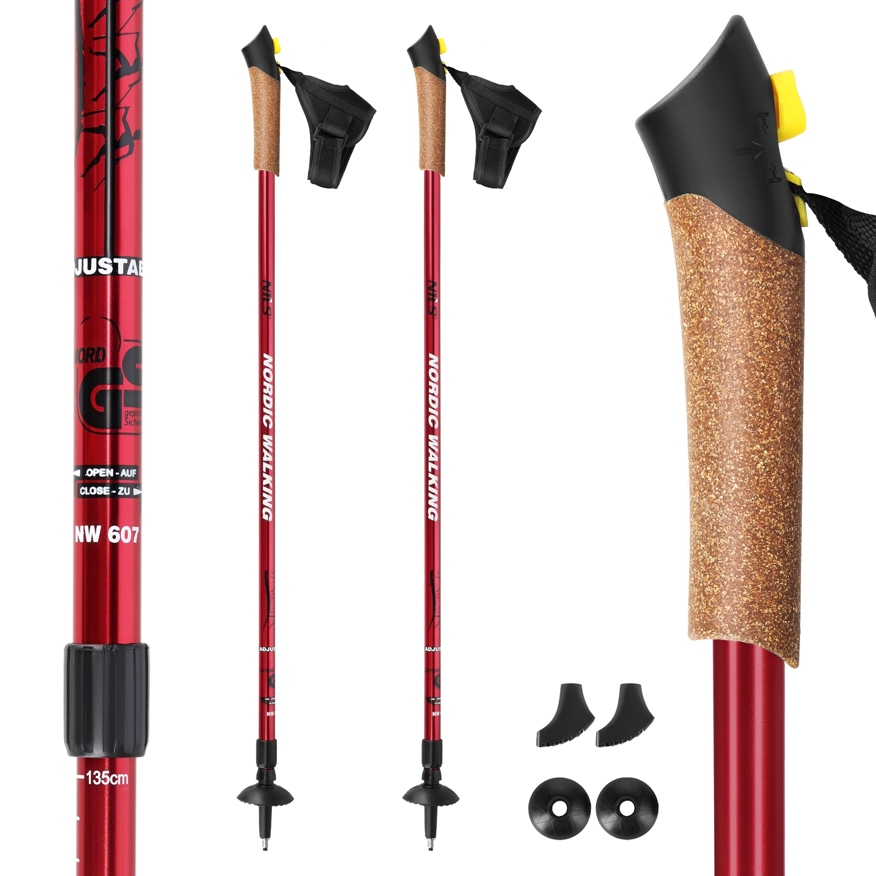 E-shop Nordic walking palice NILS EXTREME NW607 červené