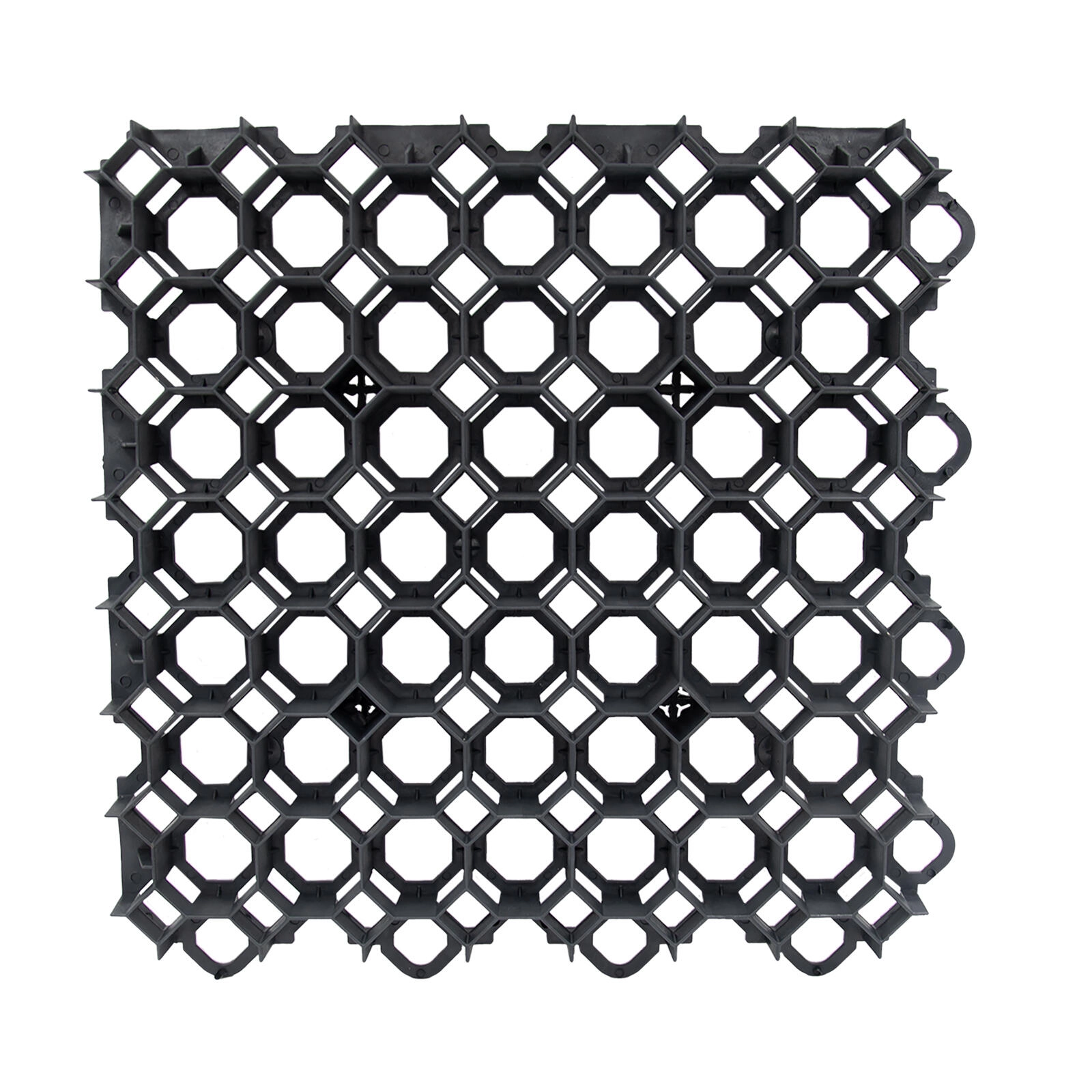 E-shop Zatrávňovacia dlaždica 49 × 49 × 4 cm z recyklovaného plastu, čierna