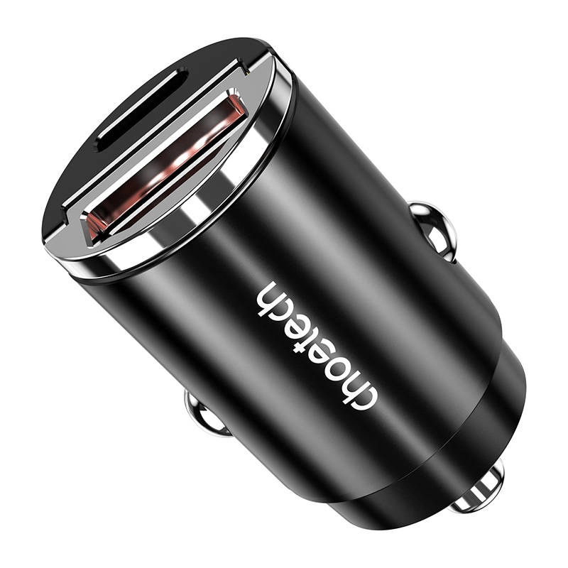 autonabíjačka choetech s usb‑a a usb‑c 30 w pd 3.0 (čierna)