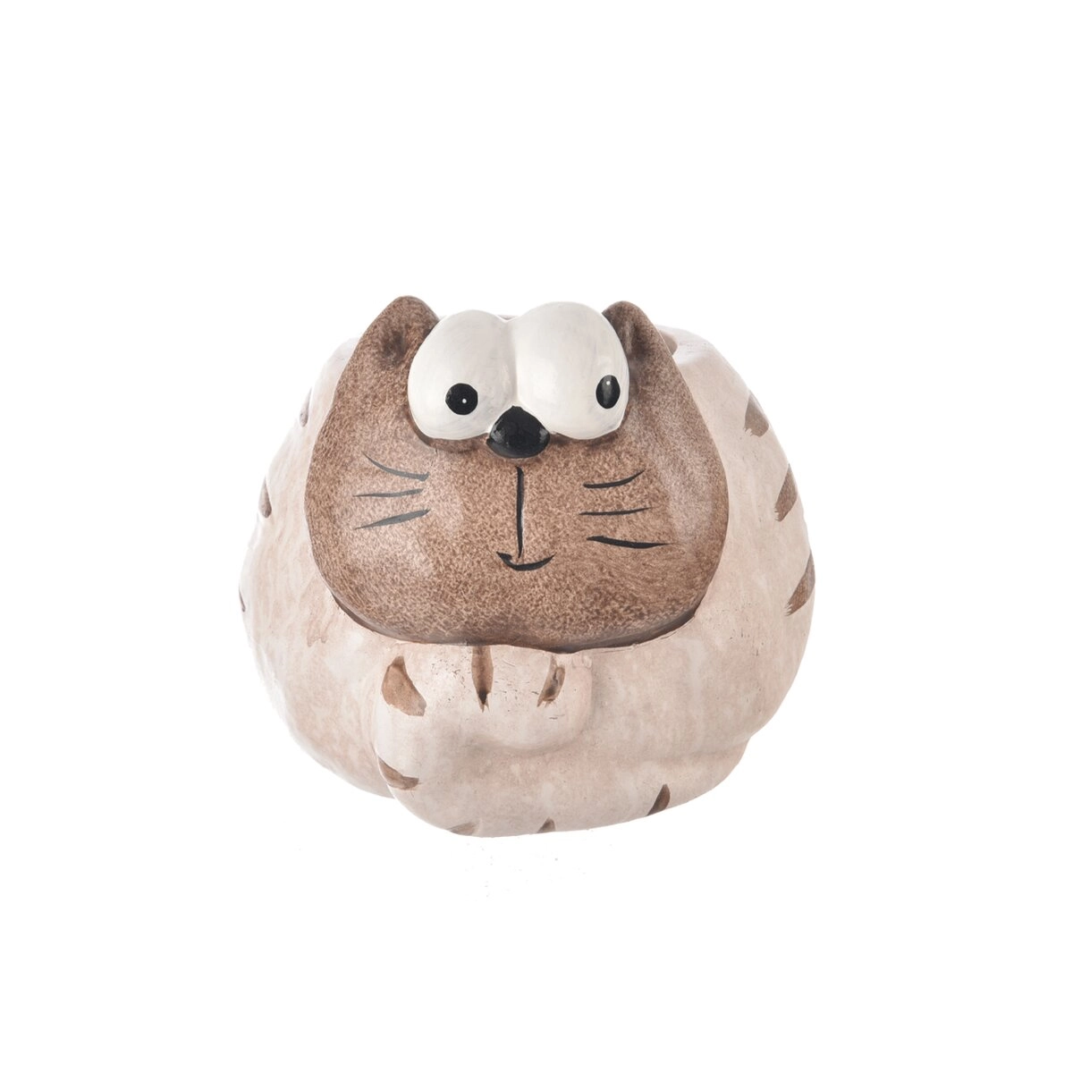 E-shop Keramická dekorácia mačka béžová 16 cm
