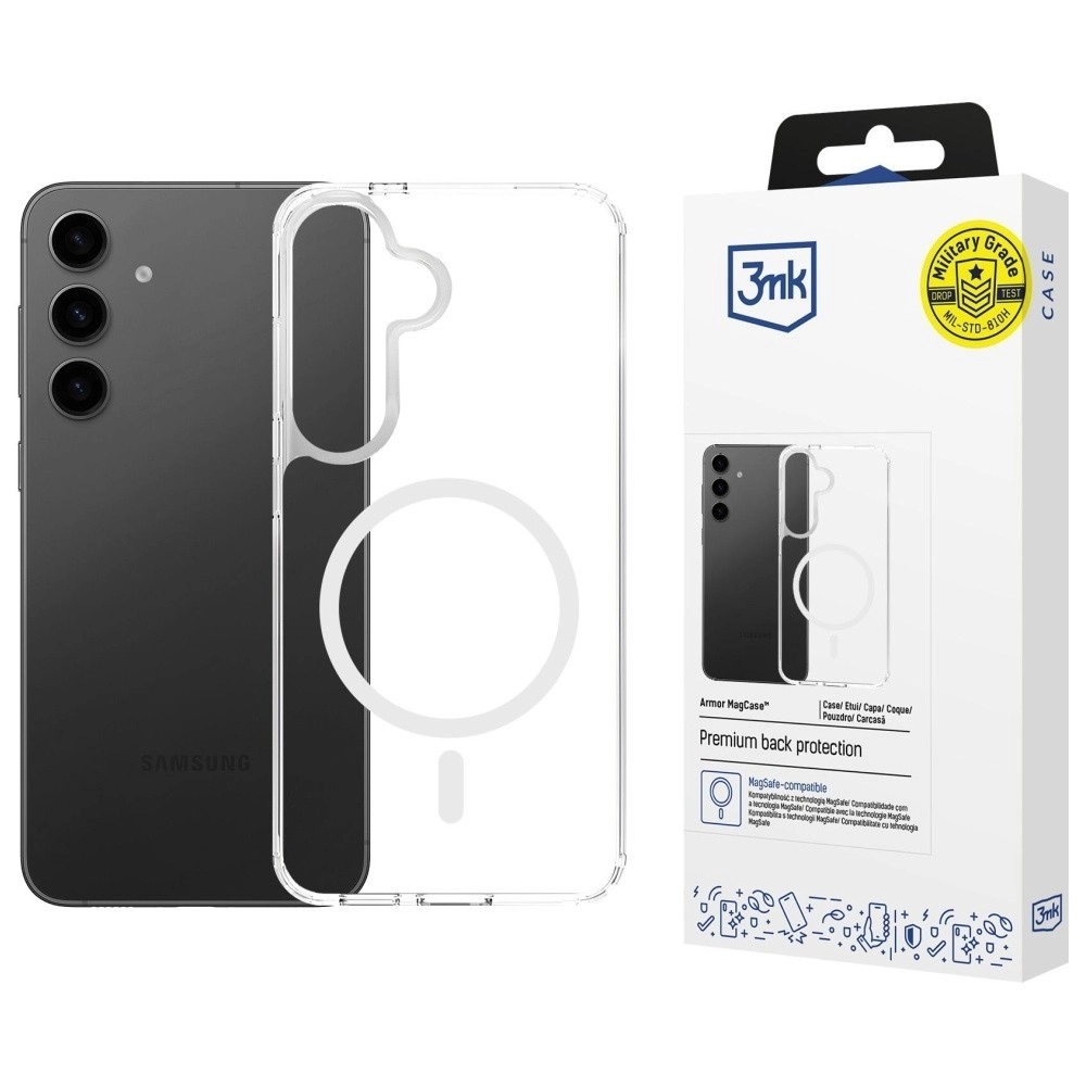 Priehľadné magnetické puzdro Armor MagCase pre Samsung Galaxy S24 FE