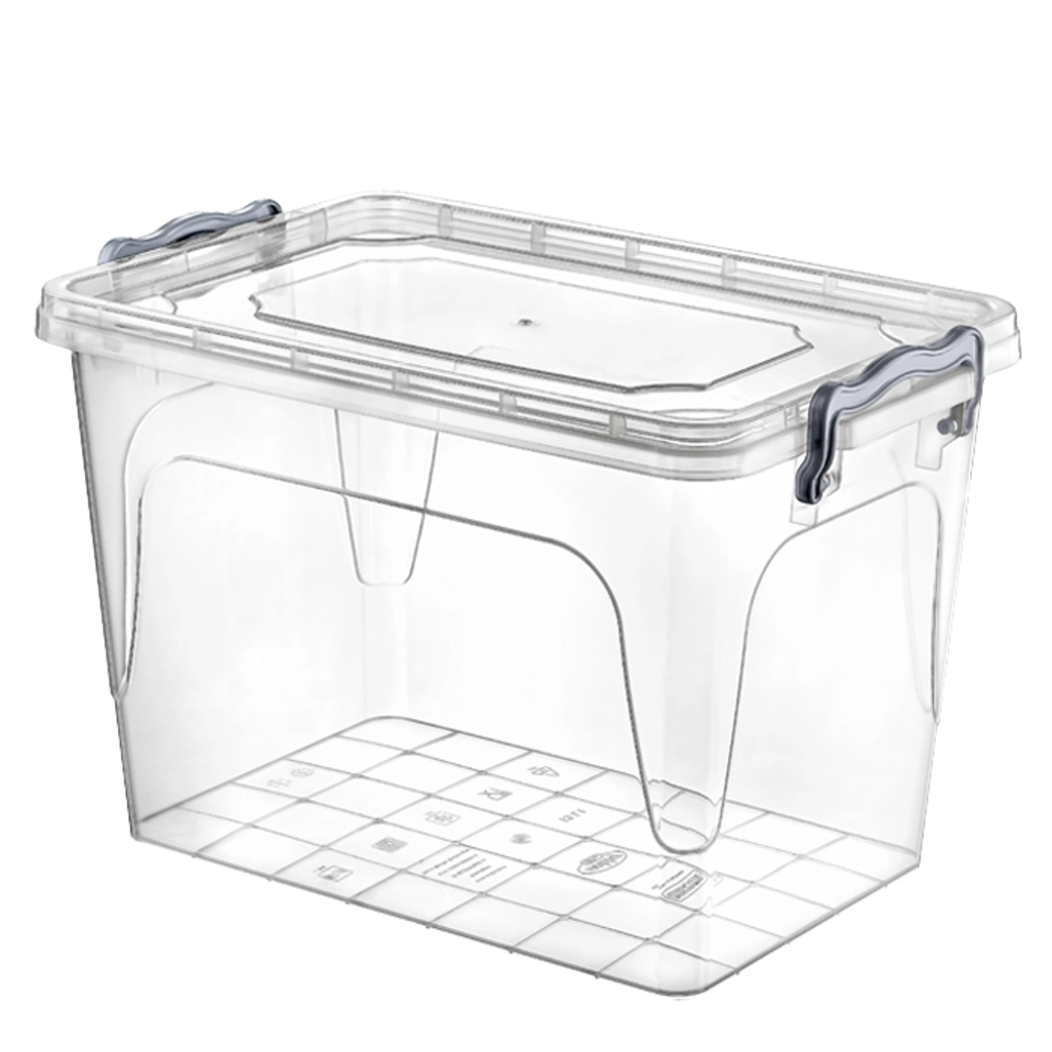 E-shop Plastový úložný box 21 l s klipovým vekom, transparentný