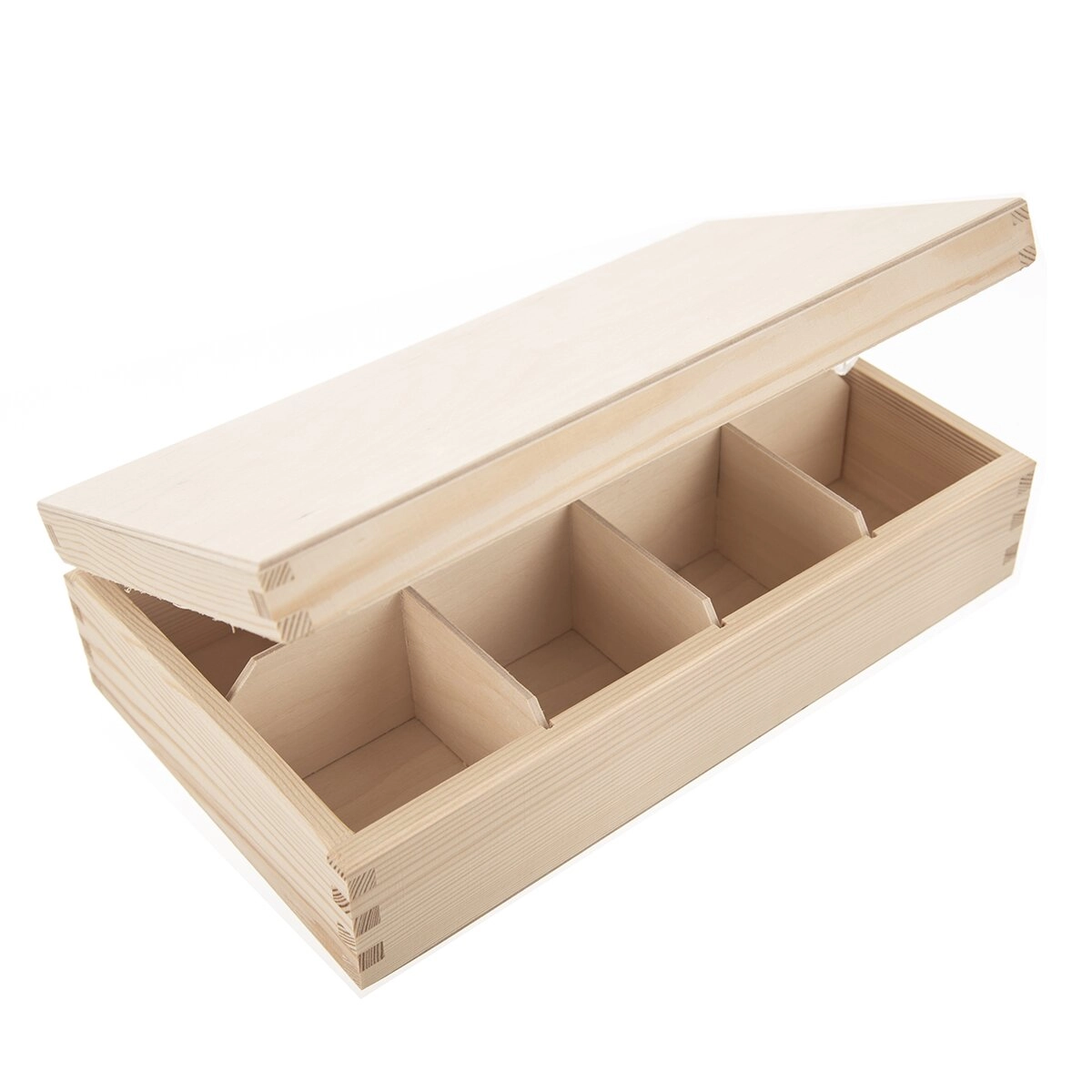 E-shop Drevený box na čaj béžový 30 × 18 × 8 cm