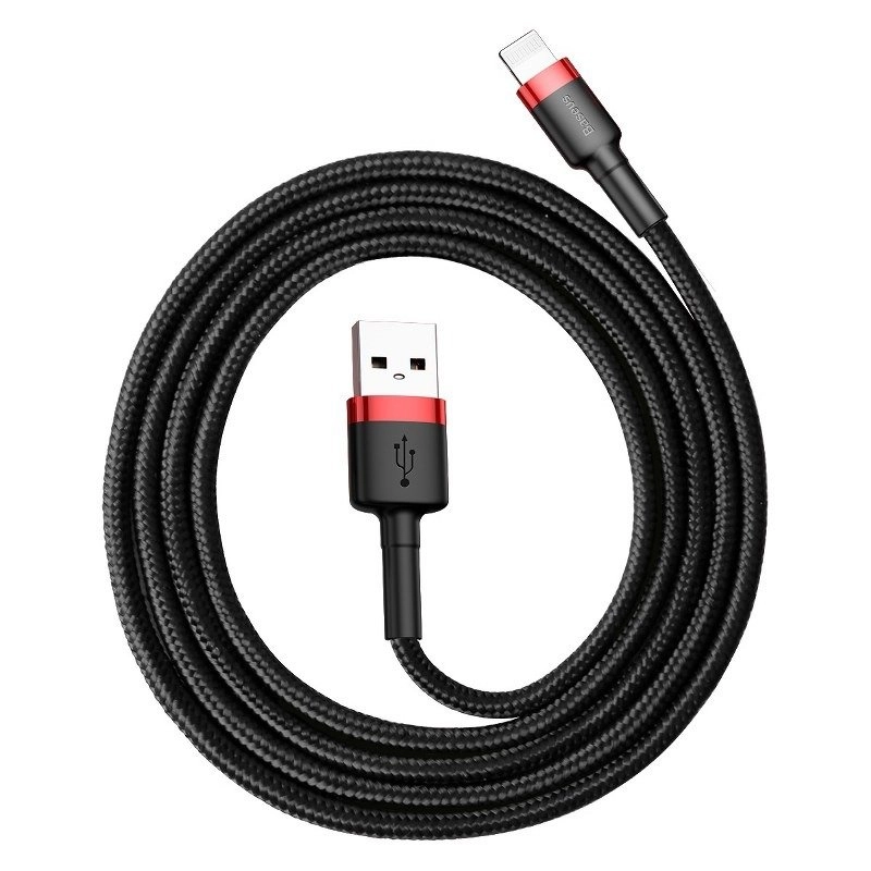 E-shop Baseus CALKLF-C19 USB / Lightning QC3.0, 2m, černý/červený