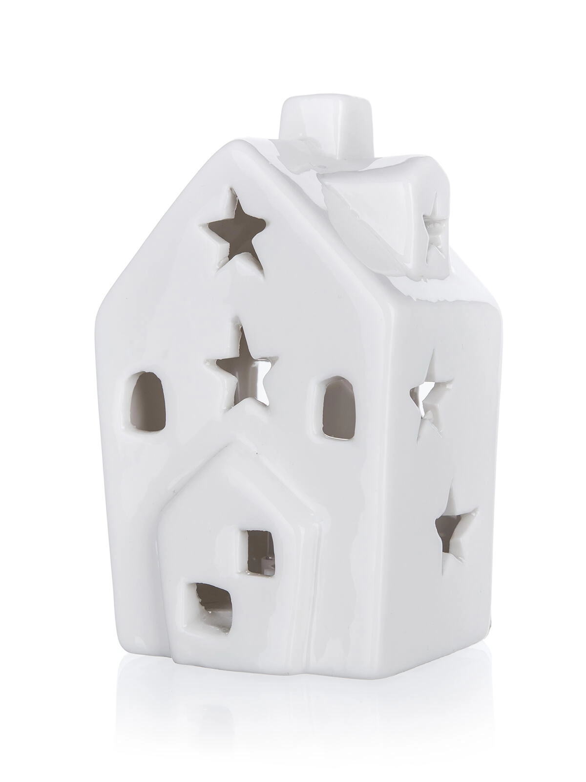 Porcelánový LED domček s bielym svetlom