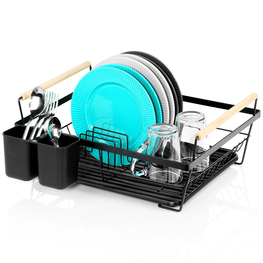 Čierny odkvapkávač na riad 45 × 33 × 18 cm