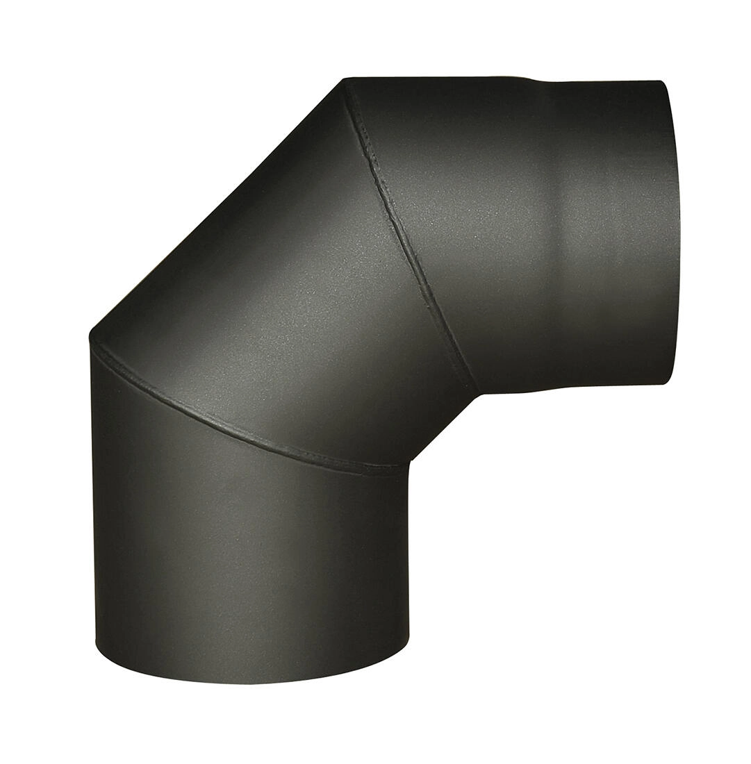 E-shop Dymové koleno 125 mm 90° čierne, hrúbka 1,5 mm