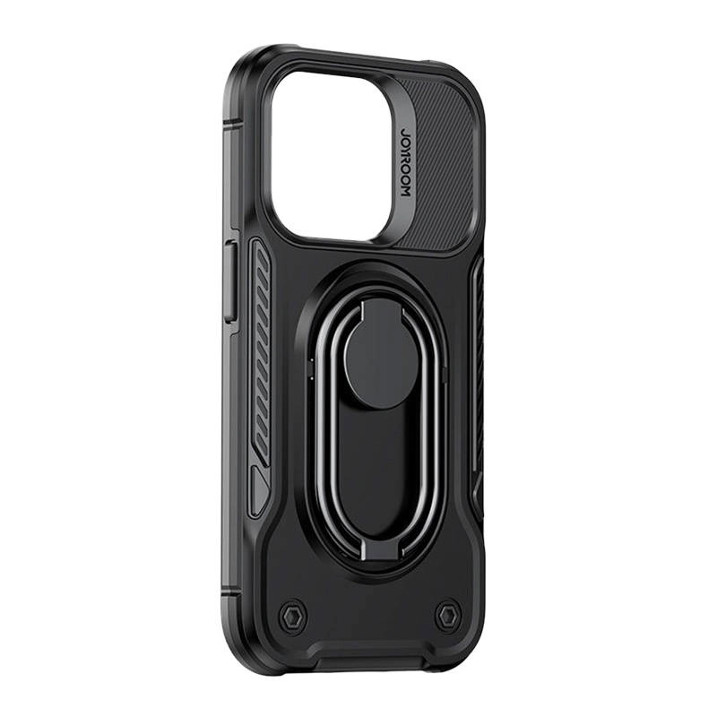 E-shop Joyroom Dual Hinge iPhone 14 Plus pancéřové se stojánkem a držákem prstenu čierne