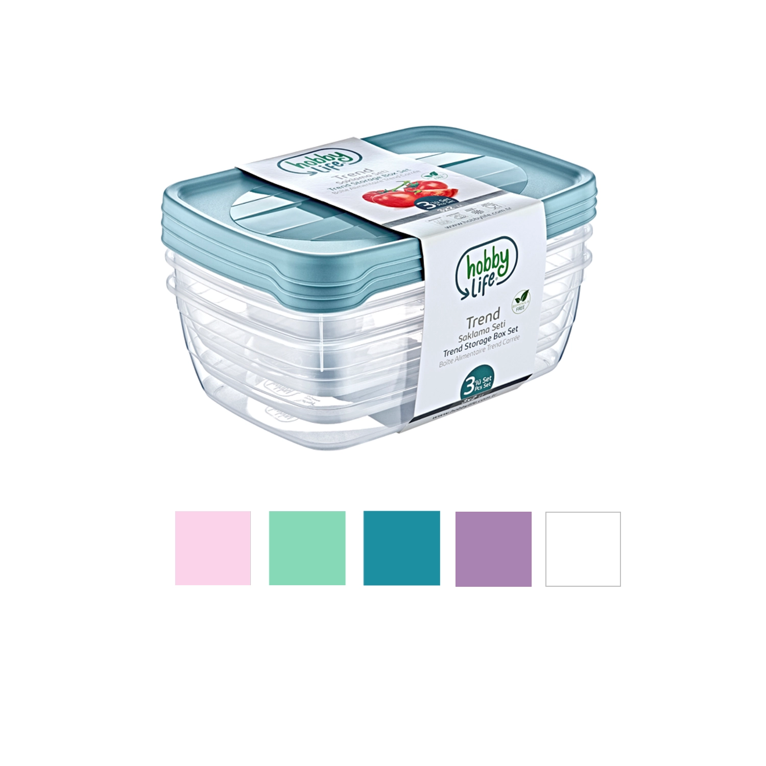E-shop Home Plastové dózy 3 ks 2 l
