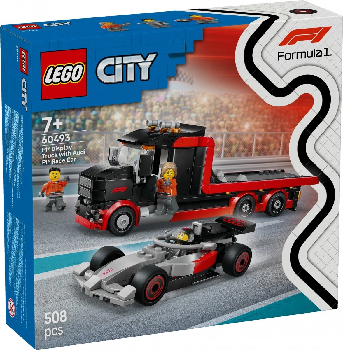 Lego City nákladné auto F1 s monopostom AUDI F1
