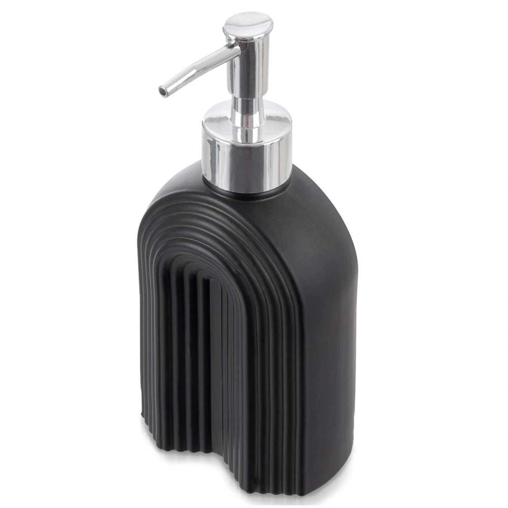 Sklenený dávkovač mydla, čierny, 320 ml