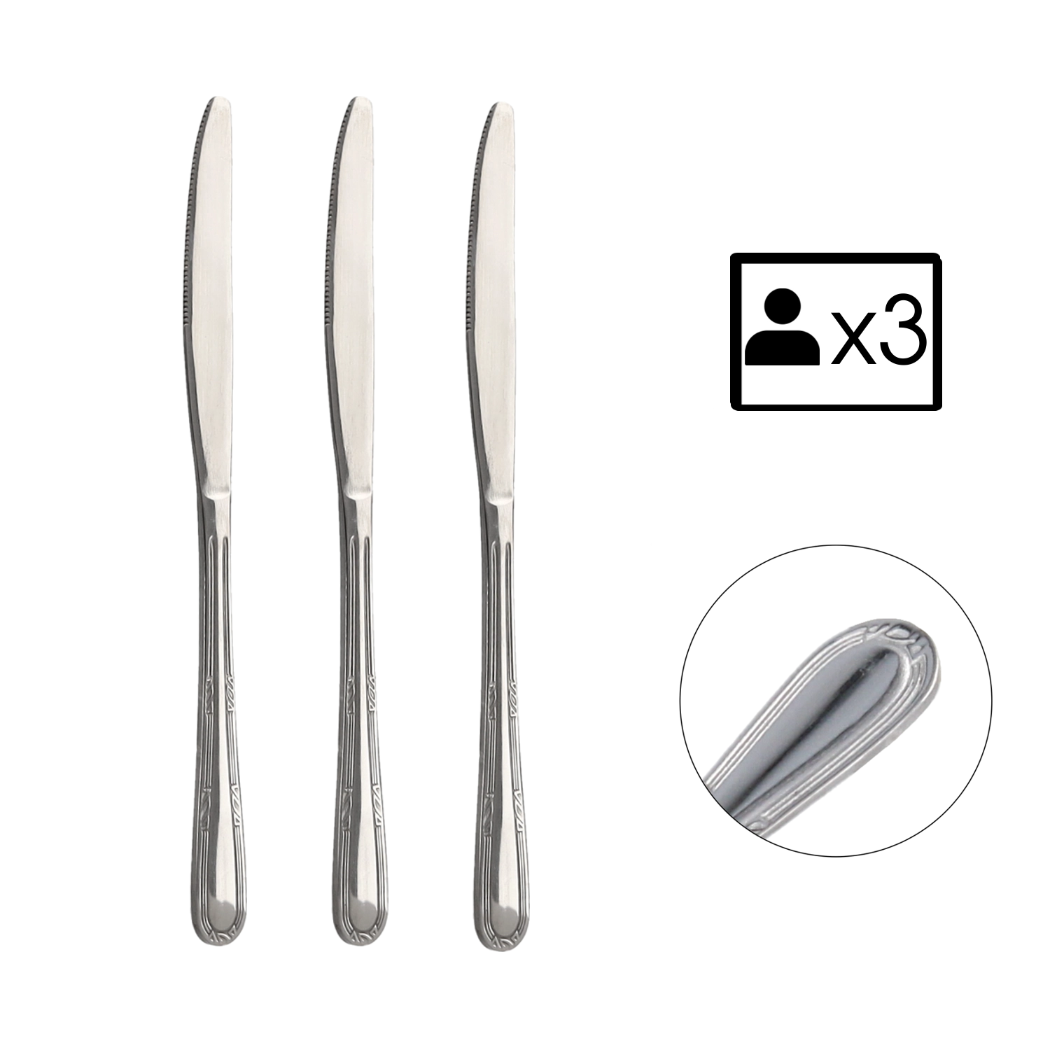 Chomik NOŽE NATALIA 3 kusy sivá