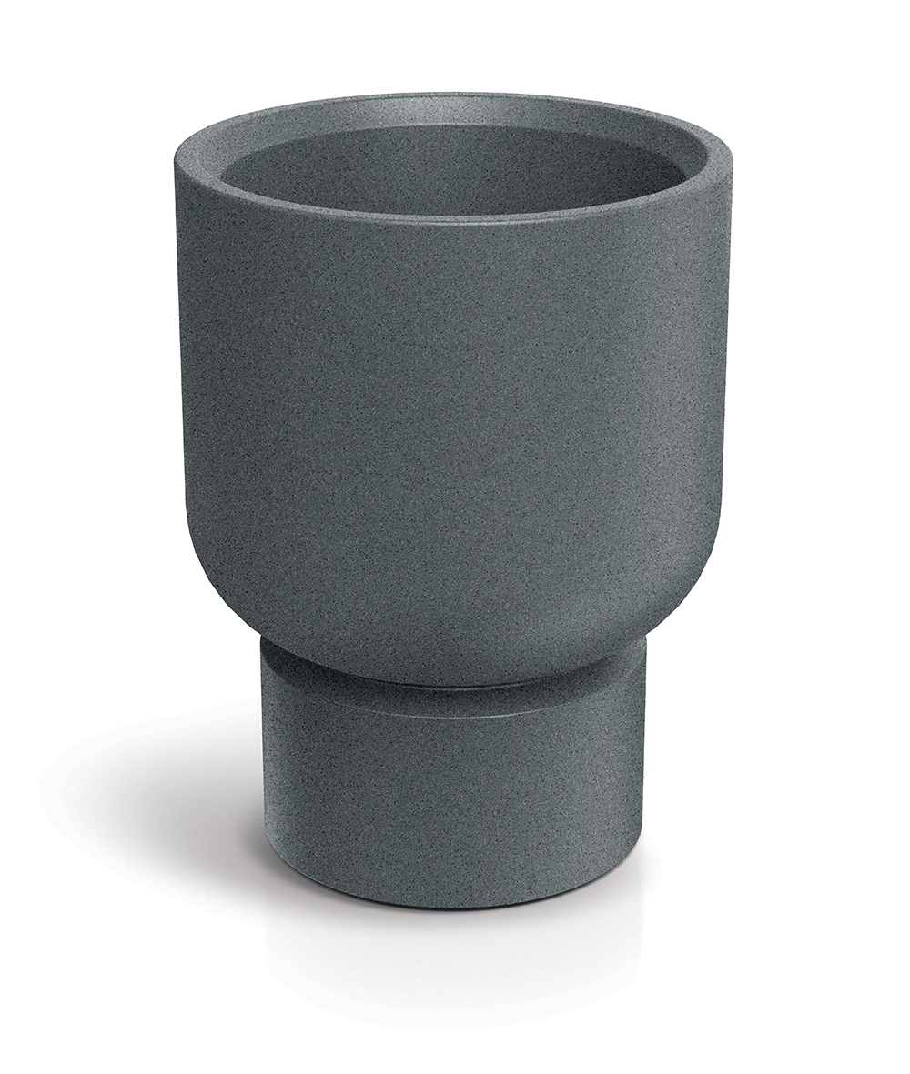 E-shop Prosperplast Plastový květináč MOLTAS BASE ROUND MIDL 40 cm granitově šedý