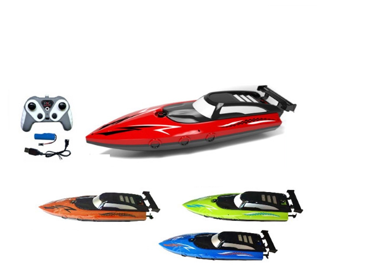 R/C motorový čln s USB nabíjačkou v rôznych farbách