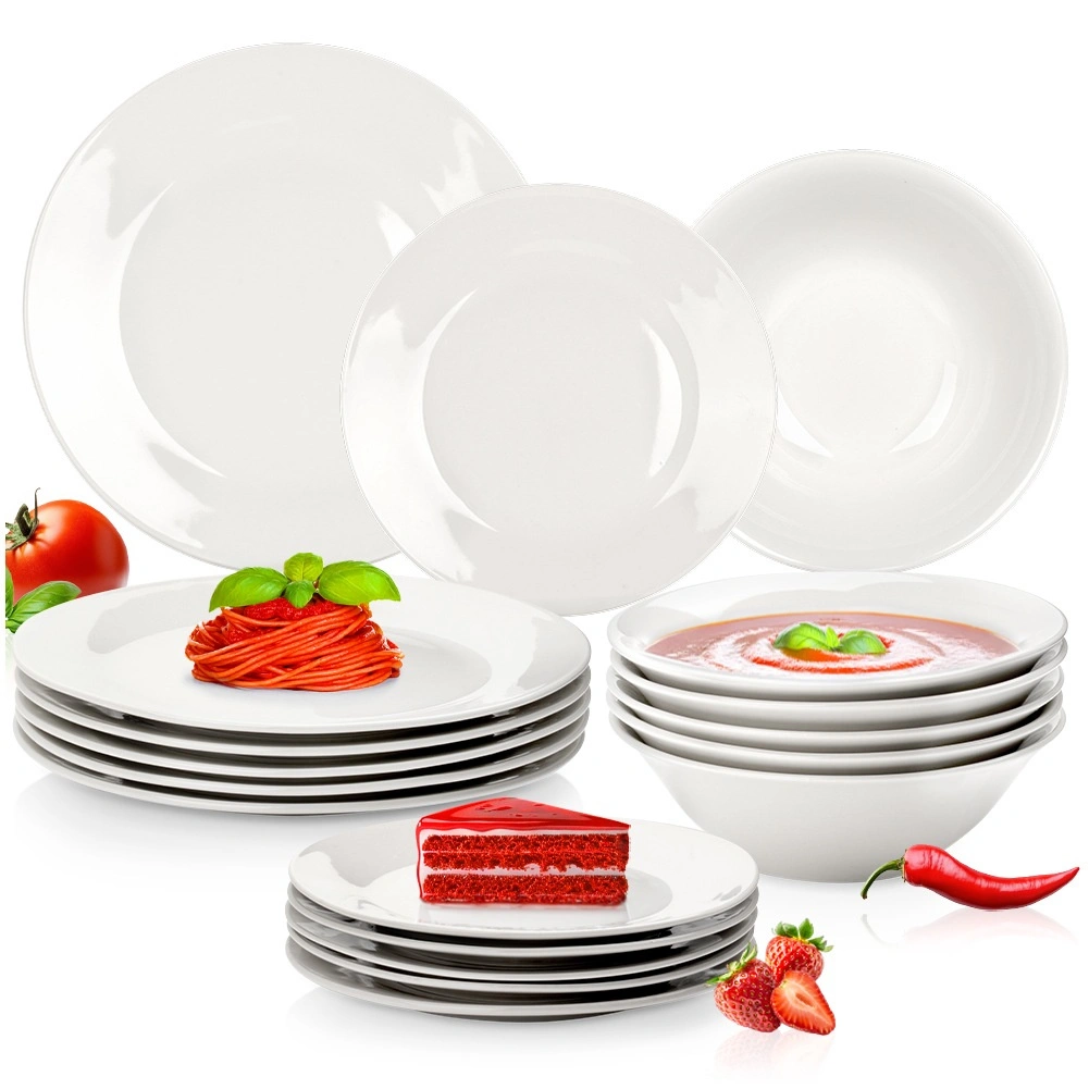 E-shop Porcelánová biela jedálenská súprava 18-dielna pre 6 osôb