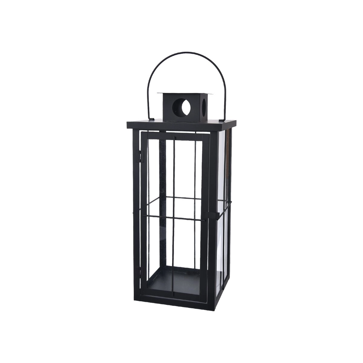 E-shop Kovová lucerna čierna 20 × 20 × 45 cm