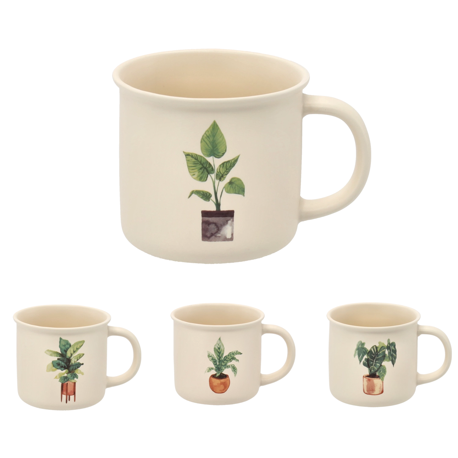 Porcelánový hrnček s rastlinným motívom 355 ml