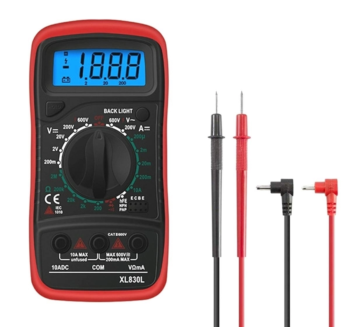 Ag102d multimeter xl830l + 2 sondy červená