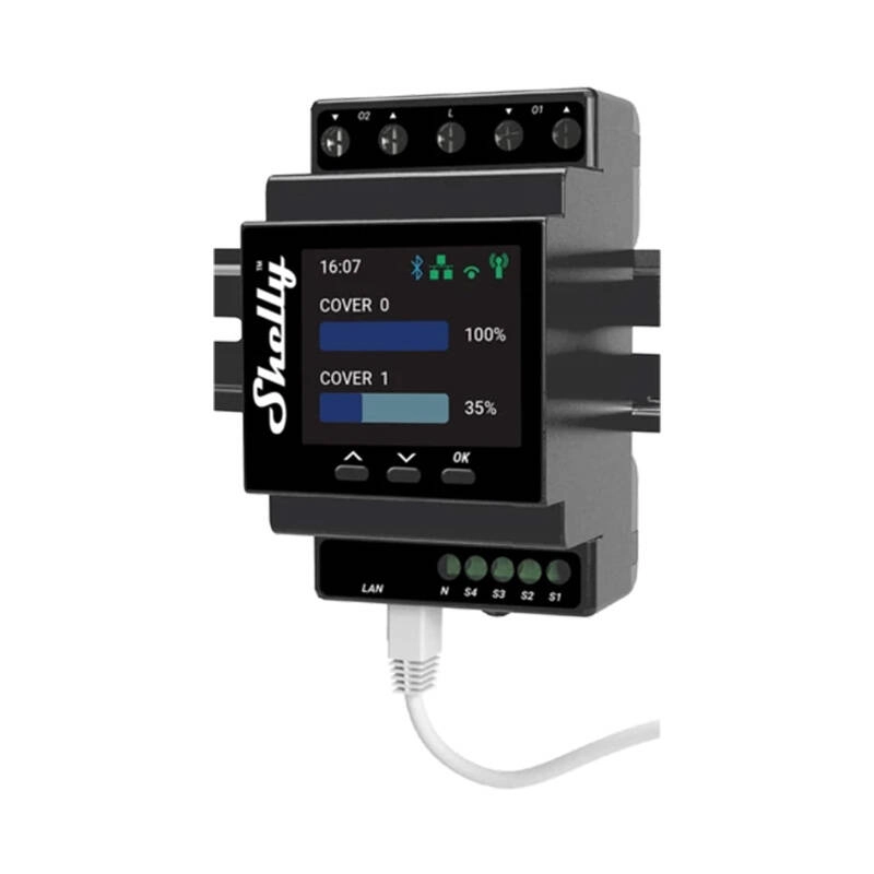 E-shop Ovládač na DIN lištu SHELLY PRO Dual Cover PM Wi-Fi