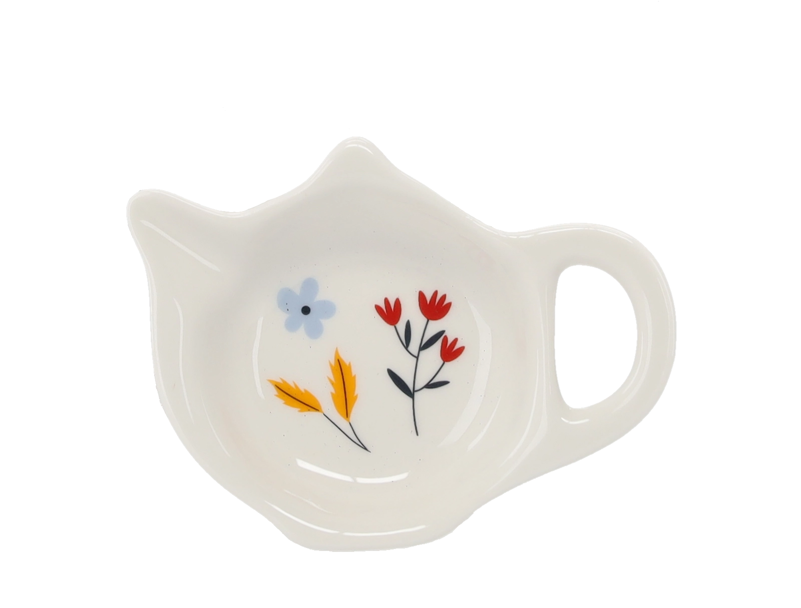 E-shop Darčeková čajová sada s porcelánovým hrnčekom 350 ml, podšálkou a nerezovým infuzérom s kvetinovým motívom