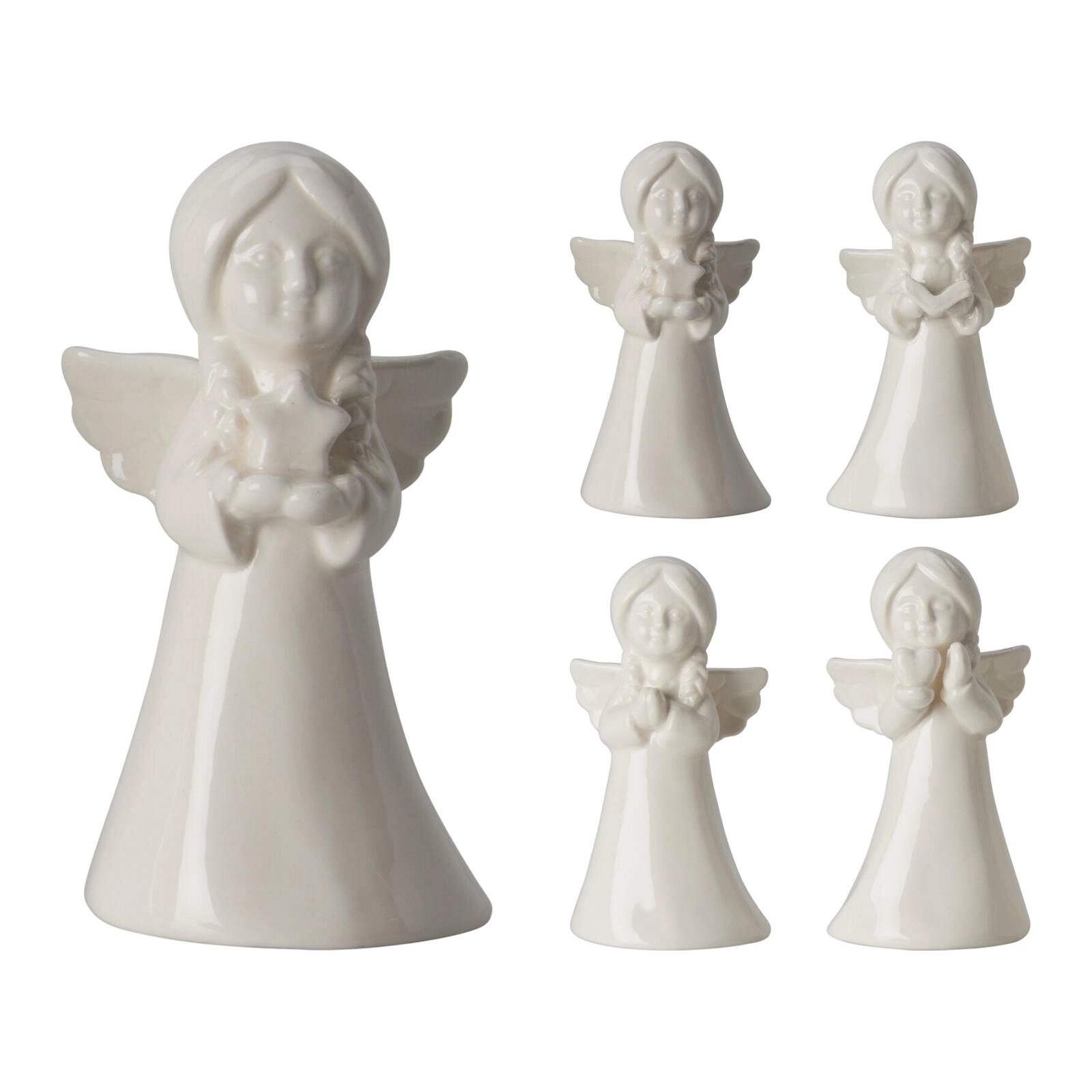 Porcelánový anjel 11 cm – biela dekorácia